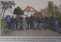 Fahrradprüfung an der Förderschule Eierkampstraße